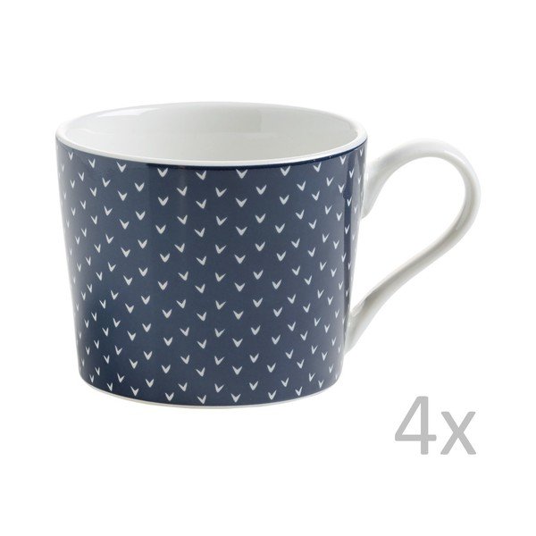 Sada 4 hrníčků Maxwell & Williams Indigo Arrow