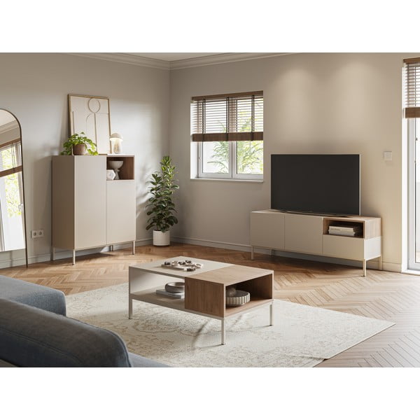 Mobile TV color crema 140x55 cm Cailin - Marckeric-image-1