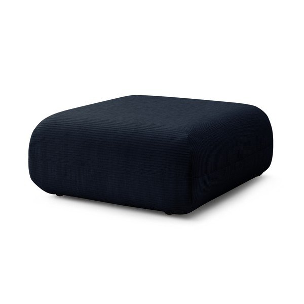 Pouf in velluto a coste blu scuro Lecomte - Bobochic Paris-image-3