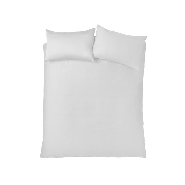 Set copripiumino e federa bianco in raso di cotone per letto matrimoniale e per letto esteso 230x220 cm Cotton Sateen – Bianca