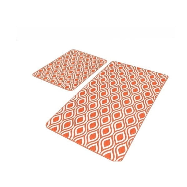 Set di tappetini per il bagno arancioni in velluto 2 pz 60x100 cm – Mila Home