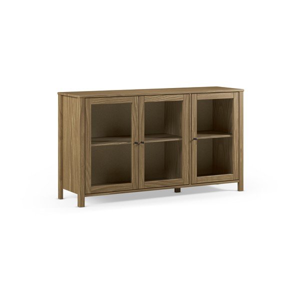 Vetrina di colore naturale in pino massiccio 142x80x40 cm Alessandra – Marckeric