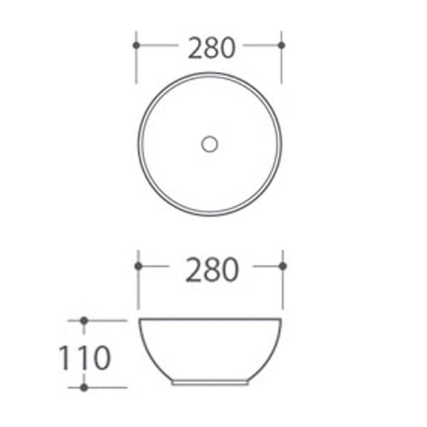 Lavabo rotondo bianco in ceramica ø 28 cm Aster – Sapho-image-4