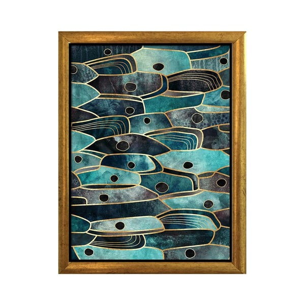 Poster in cornice dorata Fishy, 33,5 x 23,5 cm - Piacenza Art