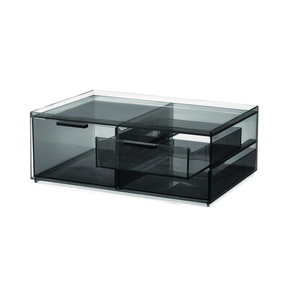 Organizer da bagno nero opaco per cosmetici in plastica riciclata - iDesign-image-3