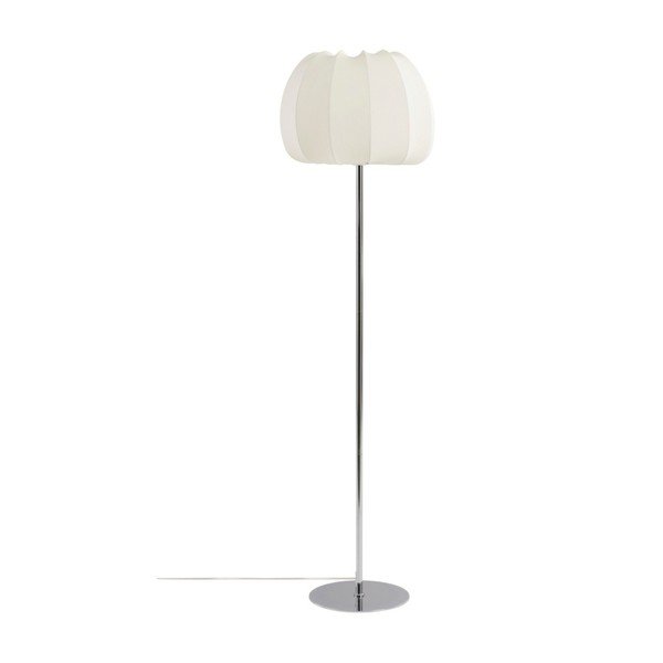 Lampada da terra bianca/color argento lucido in tessuto (altezza totale 150 cm) Pion – Jotex