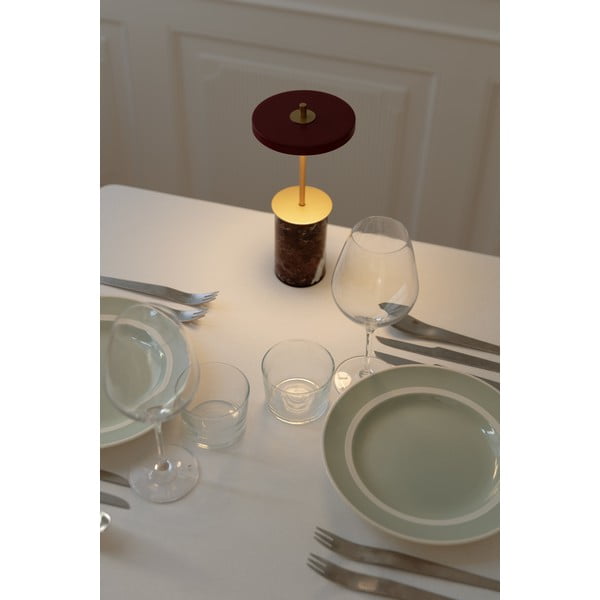 Lampada da tavolo dimmerabile a LED in marmo rosso con paralume in metallo (altezza 25,5 cm) Asteria Move Mini - UMAGE-image-3
