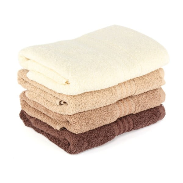 Set di 4 asciugamani da bagno in cotone, 70 x 140 cm - Foutastic