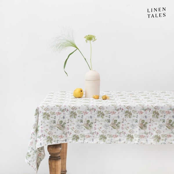 Tovaglia di lino 140x300 cm White Botany - Linen Tales-image-1