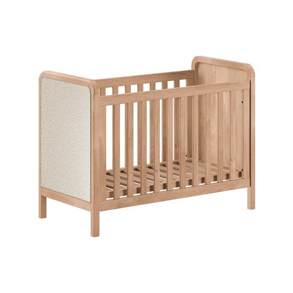 Lettino di colore naturale con altezza regolabile 60x120 cm Woods – Vipack