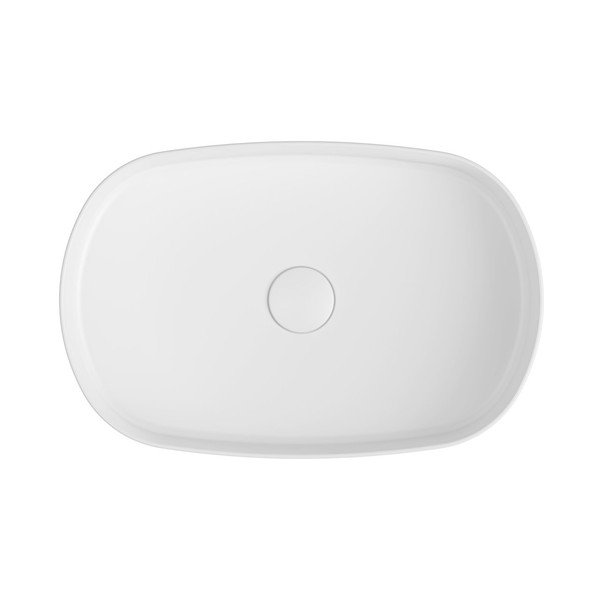 Lavabo in ceramica bianca , 55 x 36 cm Infinity Oval - Sapho-image-2