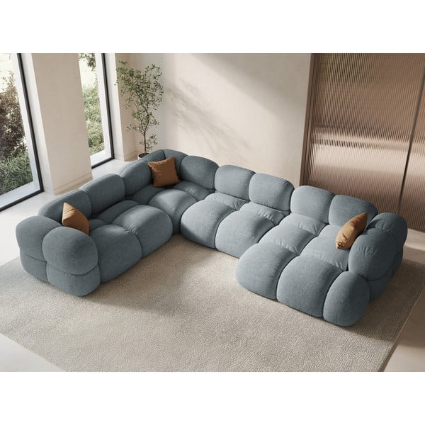 Divano angolare azzurro (con penisola a sinistra/a U) Loretto – Cosmopolitan Design-image-1