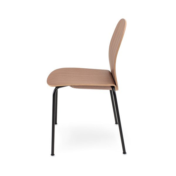 Sedie da pranzo in set marroni con effetto noce impilabili 2 pz Book – Gazzda-image-2