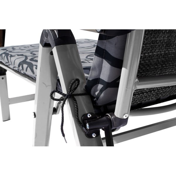 Sdraio da giardino pieghevole in metallo nero e grigio London - Sun Garden-image-1