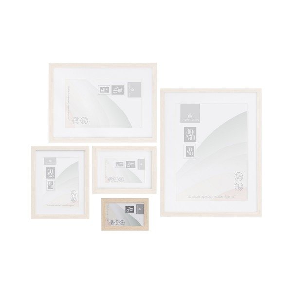 Cornice di colore naturale verticale con sostegno/da appendere 12,5x17,5 cm Sencillo – Casa Selección-image-3