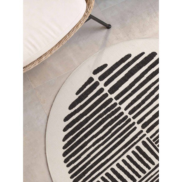 Tappeto da interno/esterno rotondo nero/color crema ø 160 cm Haringey Bounds – Ted Baker-image-3