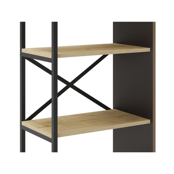 Libreria in rovere decorato in colore naturale 58x175 cm Ara - Marckeric-image-4