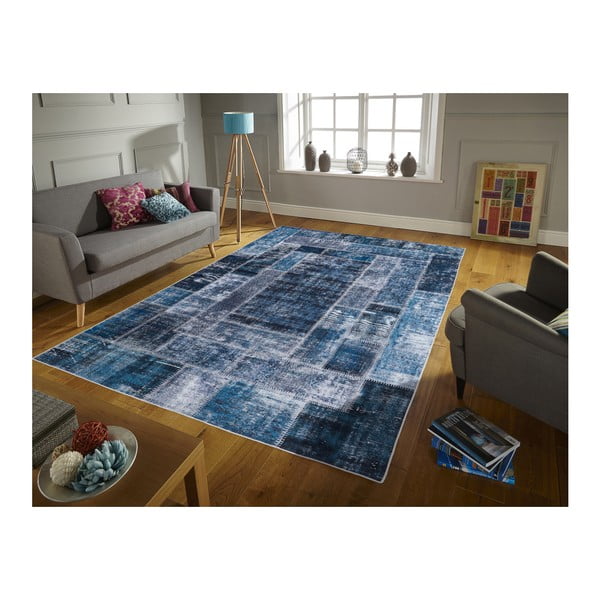 Tappeto antimacchia blu Webtappeti Montage, 120 x 180 cm - Floorita