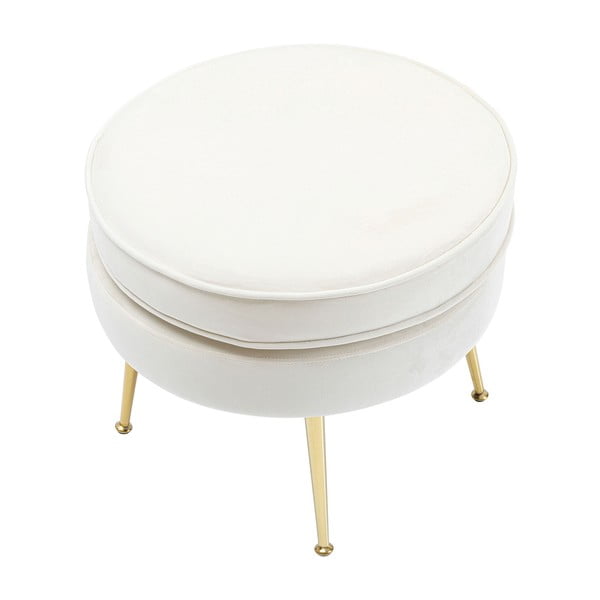Poggiapiedi in velluto bianco Water Lily - Kare Design-image-1
