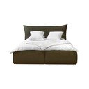 Letto matrimoniale imbottito verde scuro con contenitore con griglia 160x200 cm Jade - Bobochic Paris