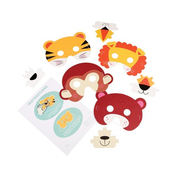 Set di 4 maschere di carta Animali - Rex London-image-1