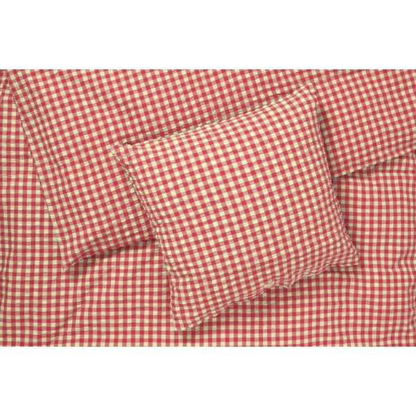 Set copripiumino e federa rosso e giallo in crêpe per letto matrimoniale o esteso 200x220 cm Bæk&Bølge – JUNA-image-3