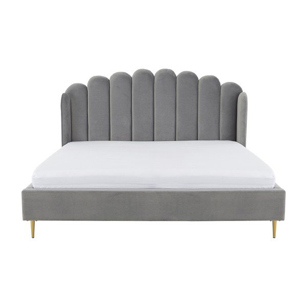 Letto imbottito grigio , 160 x 200 cm Glamour - Westwing Collection-image-2