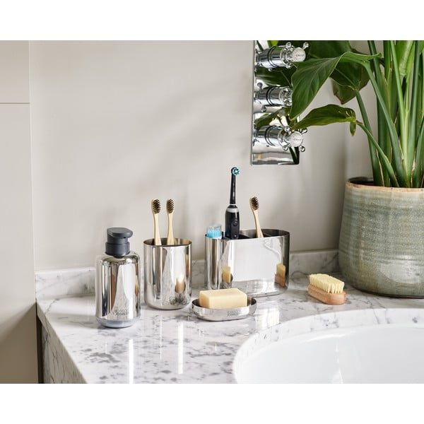 Portaspazzolino in acciaio inox in argento lucido EasyStore Luxe - Joseph Joseph-image-3