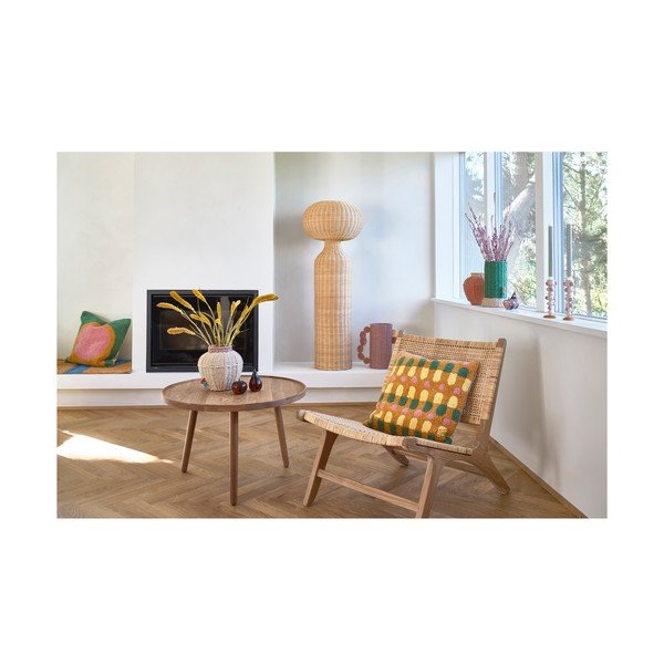 Lampada da terra in colore naturale con paralume in rattan (altezza 130 cm) Vinka - Villa Collection-image-1
