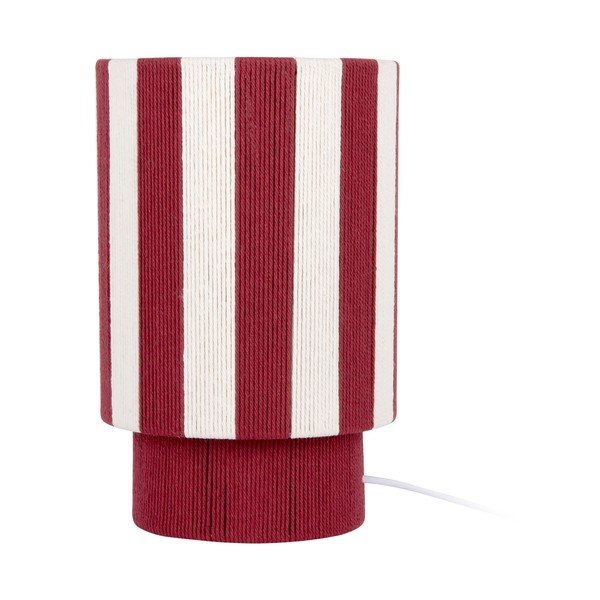 Lampada da tavolo rossa/bianca con rivestimento in corda (altezza totale 35 cm) Vienna Stripes – Leitmotiv