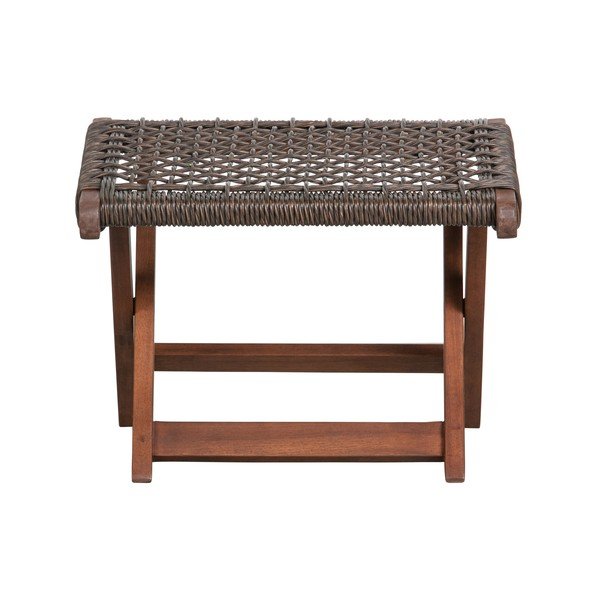 Poggiapiedi in legno a rombi marrone scuro per sedia da giardino Lois - WOOOD-image-1