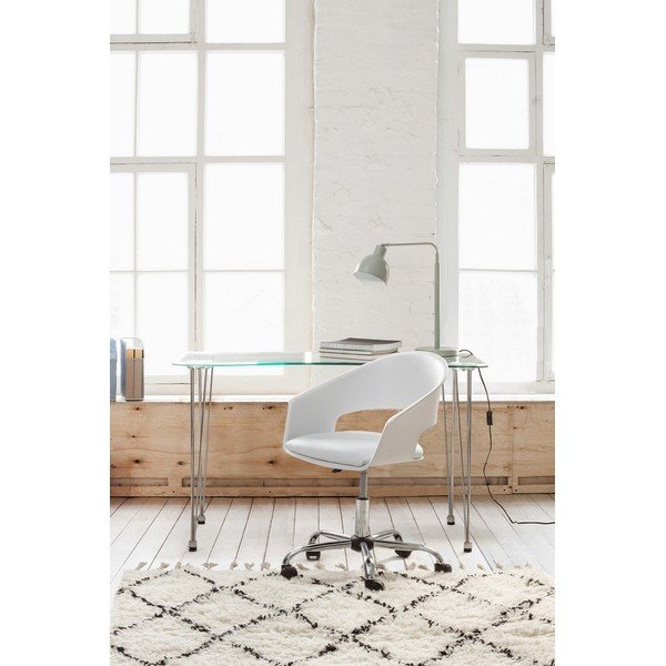 Scrivania con piano in vetro 60x120 cm Rondo – Bizzotto-image-3