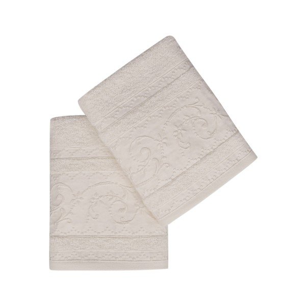 Set di 2 asciugamani bianchi Yosemine - Soft Kiss-image-1