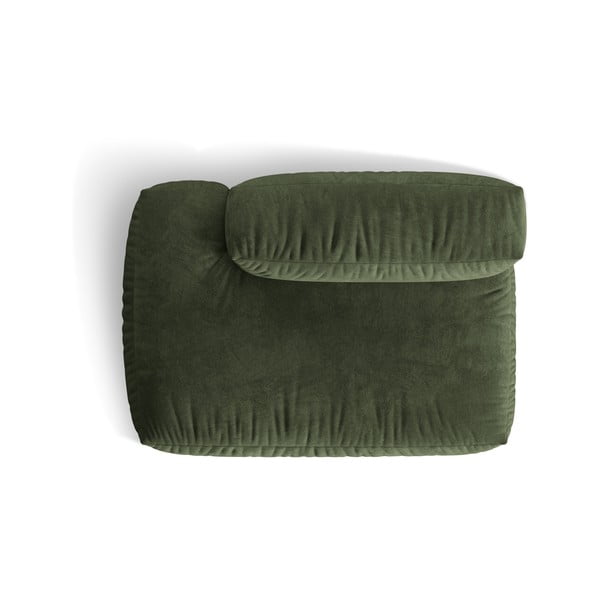 Parte divano componibile verde (con penisola a sinistra) con rivestimento in velluto Martina – Micadoni -image-3