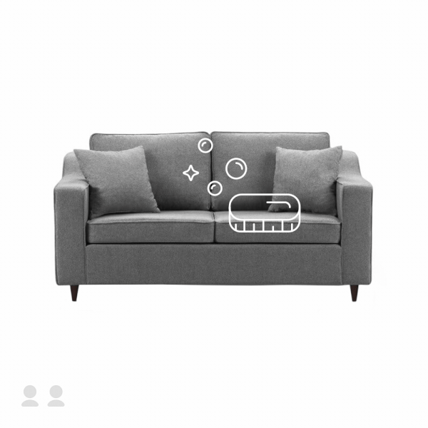 Lavaggio a secco di un divano/divano a due posti con rivestimento in tessuto - Bonami