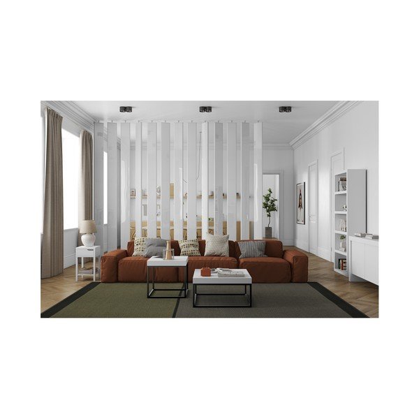 Bílý odkládací stolek s černou konstrukcí TemaHome Petra-image-2