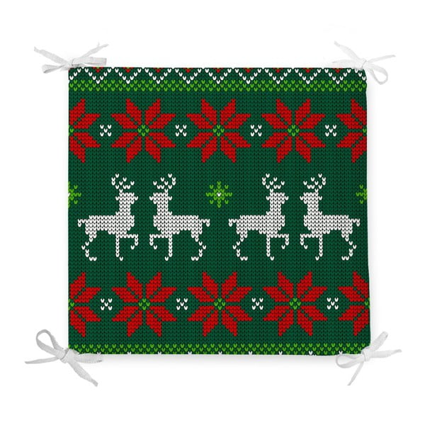 Cuscino di seduta Holly Christmas in misto cotone, 42 x 42 cm - Minimalist Cushion Covers