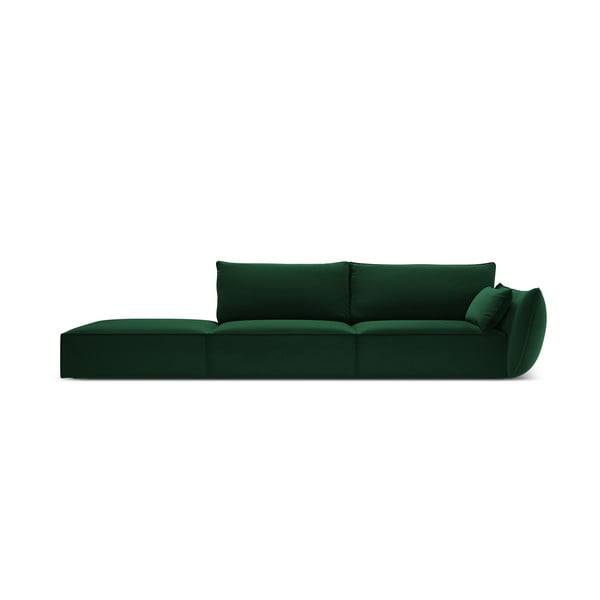 Divano verde scuro con penisola a destra con rivestimento in velluto 264 cm Vanda – Mazzini Sofas