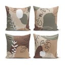 Set di 4 federe Disegno del volto, 43 x 43 cm - Minimalist Cushion Covers