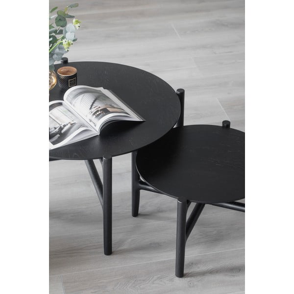 Tavolino in rovere nero ø 80 cm Holton - Rowico-image-1