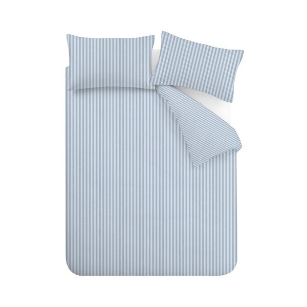 Set copripiumino e federa blu per letto matrimoniale 3 pezzi 200x200 cm Epping Textured Stripe – Catherine Lansfield