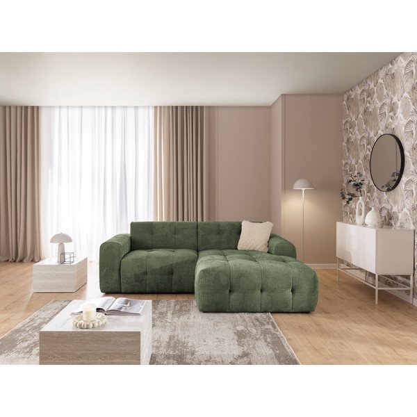 Divano angolare verde (con penisola a destra/con chaise lounge) Melva – Ropez-image-3