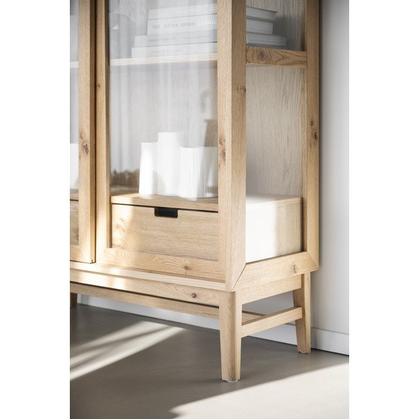 Vetrina in rovere con ante scorrevoli in colore naturale 100x203 cm Hazelton - Rowico-image-4