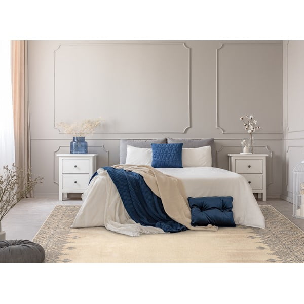 Tappeto in lana beige 133x180 cm Decori - Agnella-image-1