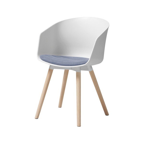Sedia da pranzo bianca con gambe in rovere Moon Tempest - Interstil