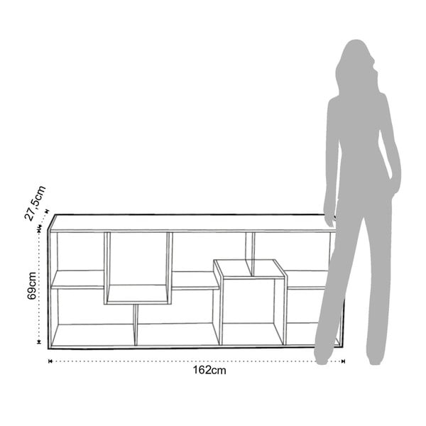 Libreria bianca con bordo in legno 69x160 cm Random Andrea - Tomasucci-image-2