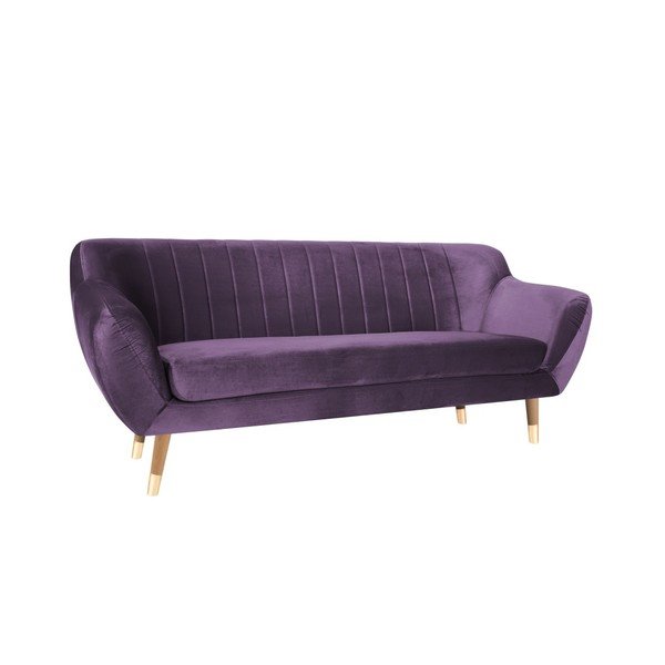 Divano in velluto viola , 188 cm Benito - Mazzini Sofas-image-2