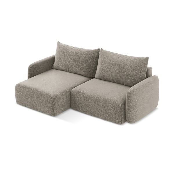 Divano angolare beige allungabile/con contenitore (con penisola a sinistra) Kalena – Makamii-image-3