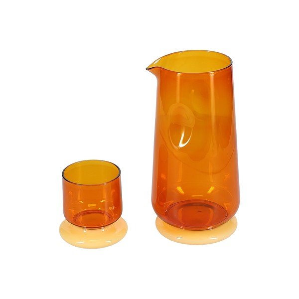 Set di caraffa e bicchiere color ambra in vetro 1,4 l Marlo – ONA-image-4