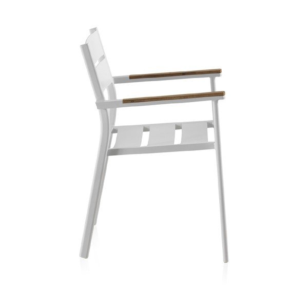 Sedia da giardino bianca in teak Giulia, larghezza 56 cm - Geese-image-4